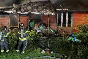 CKF&R courtesy photo
About 40 dogs died at a home near Brownsville following an early morning residential fire Jan. 16.