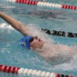 Luke Caputo/Kitsap News Group photos
Trojan Caleb Davis competes in the 500-yard freestyle event at the 2026 Boys Swimvitational at the Olympic High School Aquatic Center Jan. 17.