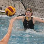 Luke Caputo/Kitsap News Group photos
SK goalkeeper Shelby Cummings defends an incoming shot in a 9-7 win over Puyallup March 16 in Port Orchard.