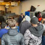 Shipwright journey Erik Lawrence shares various trades with NKHS students.