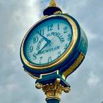The vintage clock on N. Callow Avenue in Bremerton.