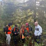 SKSD superintendent Tim Winter and SKHS students at the property near McCormick Woods.
