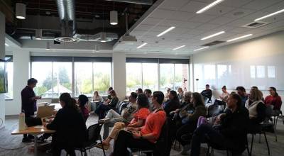 Joshua Kornfeld/Kitsap News Group
Community members attended a meeting April 13 at the Silverdale Kitsap Regional Library branch to discuss the upcoming pediatric rehabilitation clinic closure at St. Michael Medical Center.