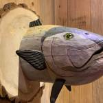 Wood carvings by Jeff Iller of the Sons of Norway are featured in the Viking-themed escape room.