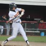 Max Limmer of SK swings at an incoming pitch in a 3-0 Wolves loss to Emerald Ridge April 16 in Port Orchard.