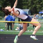 Luke Caputo/Kitsap News Group photos
Spartan Sabine Hartenstine jumps over the bar in the girls high jump event May 9 at the Olympic League Championships at North Mason High School.