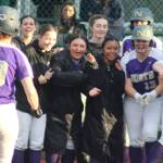 Luke Caputo/Kitsap News Group photos
The North Kitsap Vikings cheer on Rachel Shigley as she approaches home plate after her third home run of the game in a 10-8 loss to Port Angeles in the 2026 District 3 2A Fastpitch Championship May 16 at the Regional Athletic Complex in Lacey.