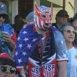 Superfan Shaun Wilson is all decked out in USA gear at Quincy Squares Fan Zone in Bremerton June 12.