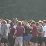 The South Kitsap Wolves huddle up before practice Aug. 5 in Port Orchard.