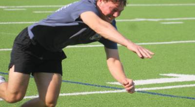 Luke Caputo/Kitsap News Group photos
South Kitsap cornerback/wide receiver Dylan Stafford does the three-cone drill during a practice session Aug. 5 in Port Orchard.